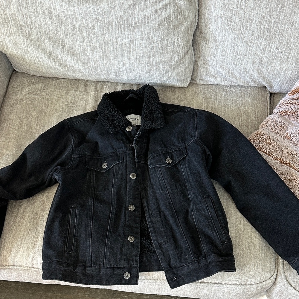 Goodfellow & Co Black Denim Fleece Lined Jacket